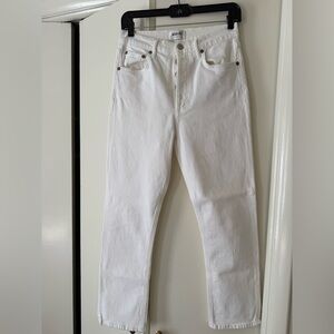 Agolde White Straight Leg Jeans